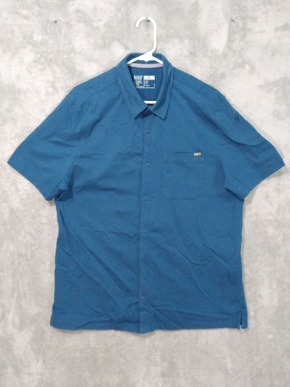 5.11 Tactical Shirt Mens Large Blue Venture Short Sleeve Button Up Activewear